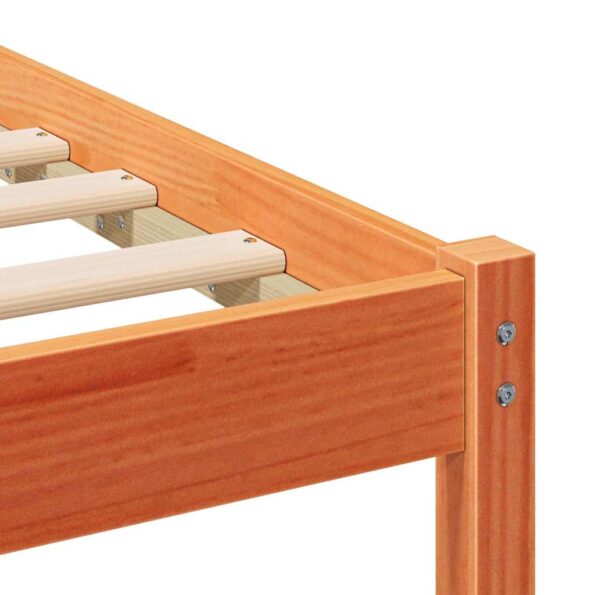vidaXL Rám postele Voskovo hnedá 120 x 200 cm Borovicový masív – Obrázok 6