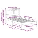 vidaXL Rám postele s čelnou doskou Hnedá 90 x 190 cm Borovicový masív – Obrázok 8