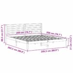 vidaXL Rám postele s čelnou doskou Hnedá 200 x 200 cm Borovicový masív – Obrázok 9
