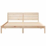 vidaXL Rám postele s čelnou doskou Hnedá 200 x 200 cm Borovicový masív – Obrázok 4