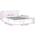 vidaXL Rám postele s čelnou doskou Biela 160 x 200 cm Borovicový masív – Obrázok 9