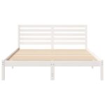 vidaXL Rám postele s čelnou doskou Biela 160 x 200 cm Borovicový masív – Obrázok 4