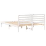 vidaXL Rám postele s čelnou doskou Biela 160 x 200 cm Borovicový masív – Obrázok 6