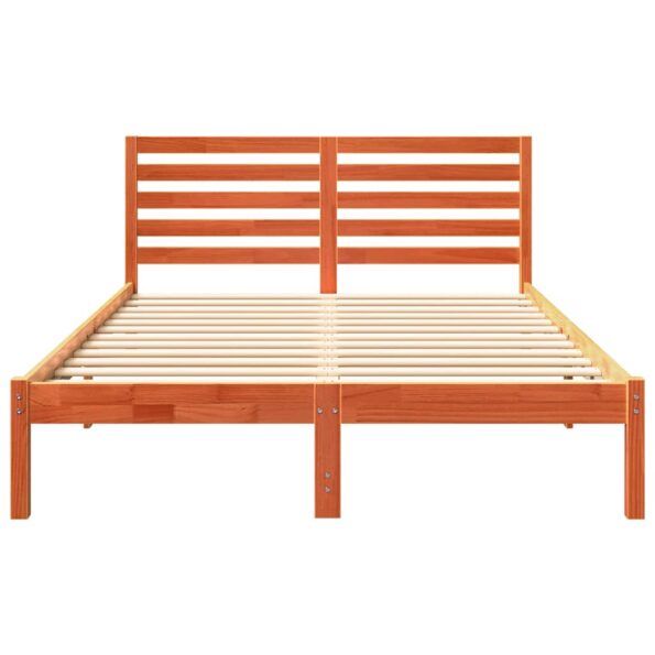 vidaXL Rám postele Voskovo hnedá 140 x 190 cm Borovicový masív – Obrázok 4