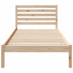 vidaXL Rám postele s čelnou doskou Hnedá 80 x 210 cm Borovicový masív – Obrázok 4