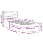 vidaXL Rám postele s čelnou doskou Hnedá 100 x 210 cm Borovicový masív – Obrázok 9
