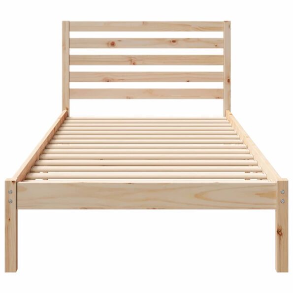 vidaXL Rám postele s čelnou doskou Hnedá 90 x 220 cm Borovicový masív – Obrázok 4