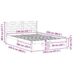 vidaXL Rám postele s čelnou doskou Biela 140 x 220 cm Borovicový masív – Obrázok 9