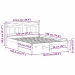 vidaXL Rám postele s čelnou doskou Hnedá Borovicový masív – Obrázok 9