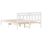 vidaXL Rám postele s čelnou doskou Biela Borovicové drevo – Obrázok 6