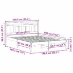 vidaXL Rám postele Biela Borovicový masív – Obrázok 9