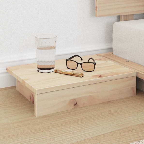 vidaXL Rám postele s nočnými stolíkmi 90x190cm z masívneho dreva – Obrázok 3