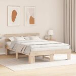vidaXL Rám postele Prírodná 150 x 200 cm Masívne borovicové drevo – Obrázok 3