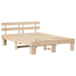 vidaXL Rám postele Prírodná 150 x 200 cm Masívne borovicové drevo – Obrázok 4