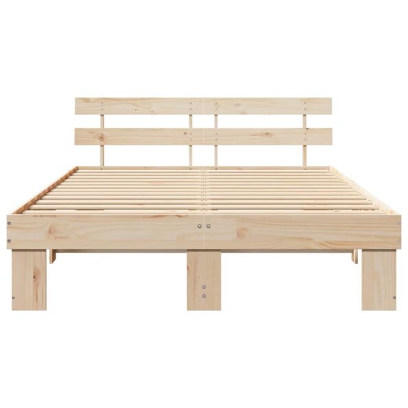 vidaXL Rám postele Prírodná 150 x 200 cm Masívne borovicové drevo – Obrázok 5