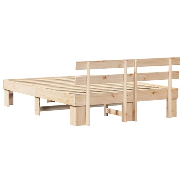 vidaXL Rám postele Prírodná 150 x 200 cm Masívne borovicové drevo – Obrázok 7