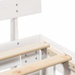 vidaXL Rám postele s čelom biely 150x200 cm pevné borovicové drevo – Obrázok 8