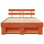 vidaXL Rám postele Voskovo hnedá 120 x 190 cm Borovicový masív – Obrázok 4