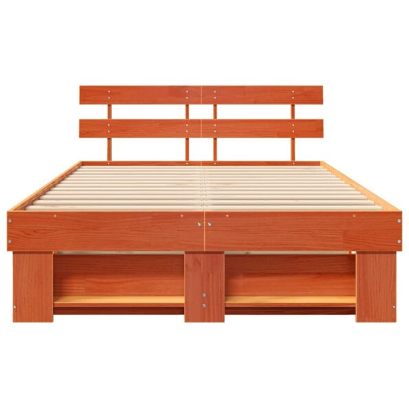 vidaXL Rám postele Voskovo hnedá 120 x 190 cm Borovicový masív – Obrázok 4