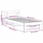 vidaXL Rám postele s čelnou doskou Hnedá 90 x 200 cm Borovicový masív – Obrázok 9