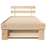 vidaXL Rám postele s čelnou doskou Hnedá 90 x 190 cm Borovicový masív – Obrázok 4