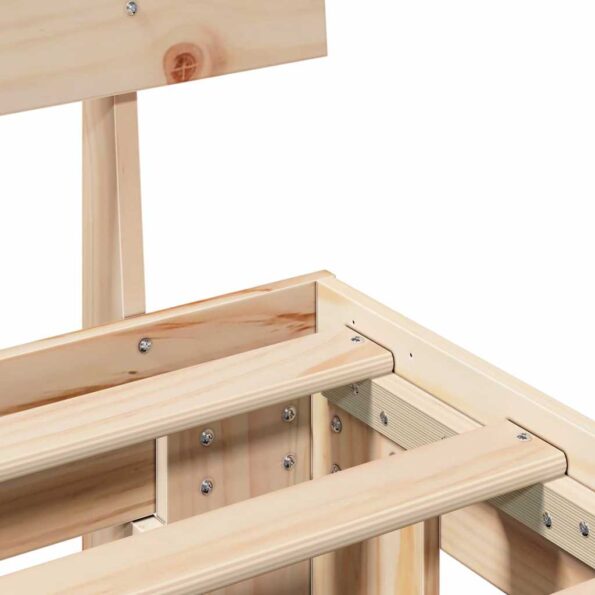 vidaXL Rám postele Hnedá 90 x 200 cm Masívne borovicové drevo – Obrázok 8