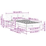 vidaXL Rám postele s čelnou doskou Hnedá 90 x 200 cm Borovicový masív – Obrázok 10