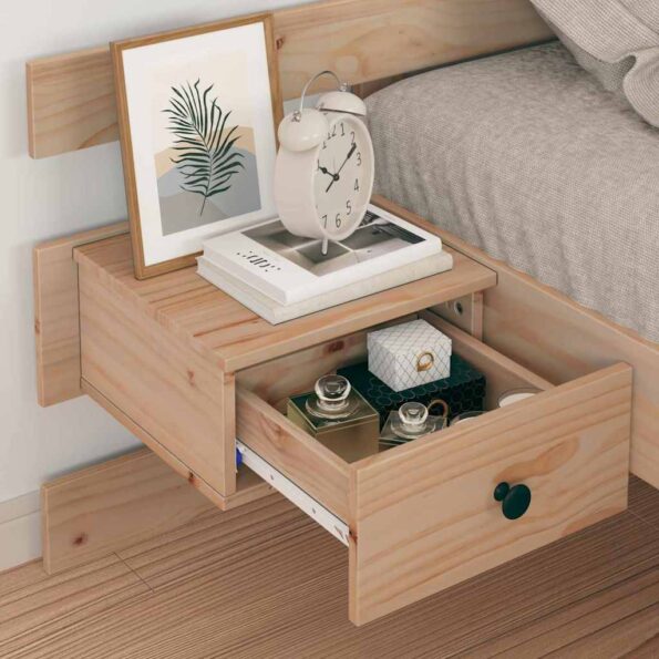 vidaXL Rám postele s čelnou doskou Hnedá 90 x 200 cm Borovicový masív – Obrázok 3