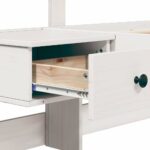 vidaXL Rám postele s čelnou doskou Biela 75 x 190 cm Borovicový masív – Obrázok 8