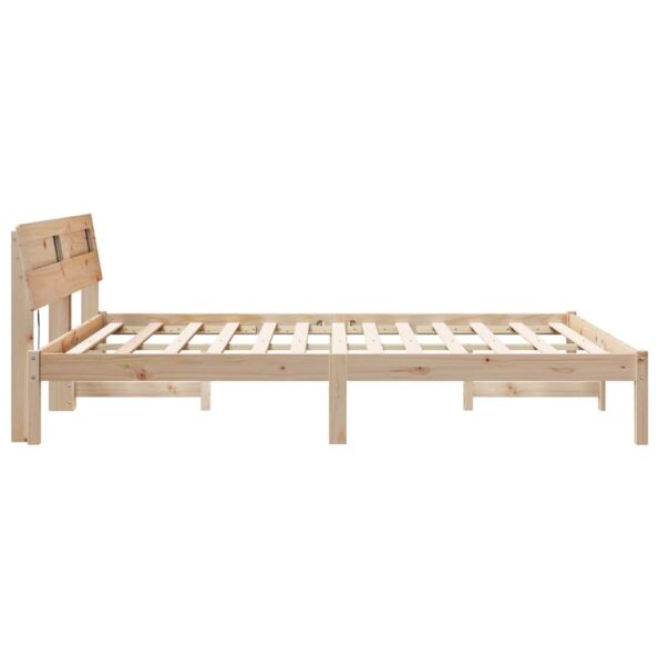 vidaXL Rám postele s čelnou doskou Hnedá 150 x 200 cm Borovicový masív – Obrázok 6
