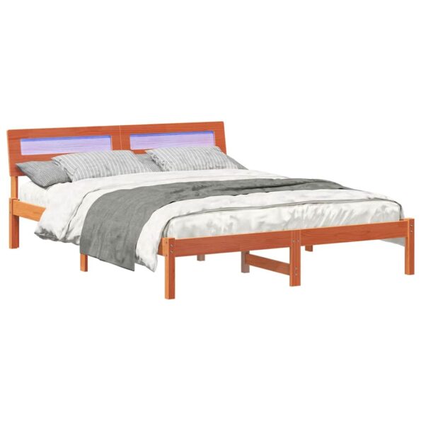 vidaXL Rám postele Voskovo hnedá 140 x 200 cm Borovicový masív – Obrázok 3