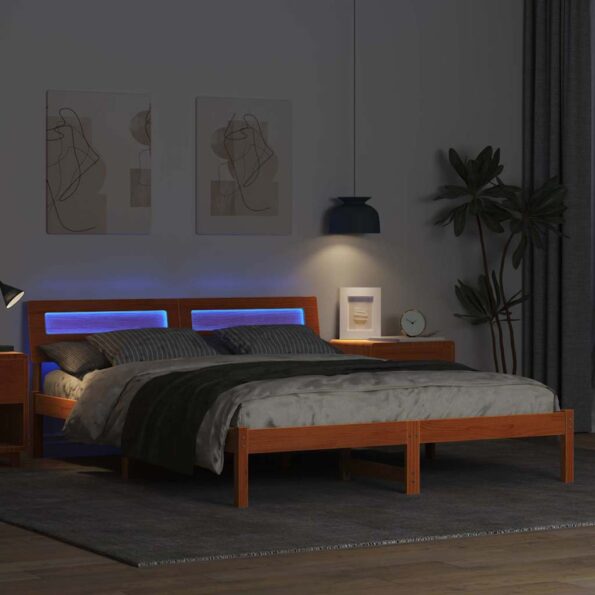 vidaXL Rám postele Voskovo hnedá 140 x 200 cm Borovicový masív – Obrázok 4