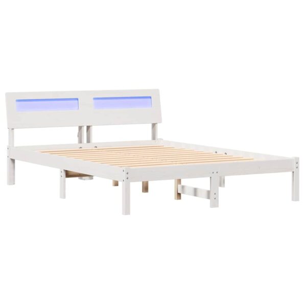 vidaXL Rám postele Biela 120 x 200 cm Masívne borovicové drevo – Obrázok 2
