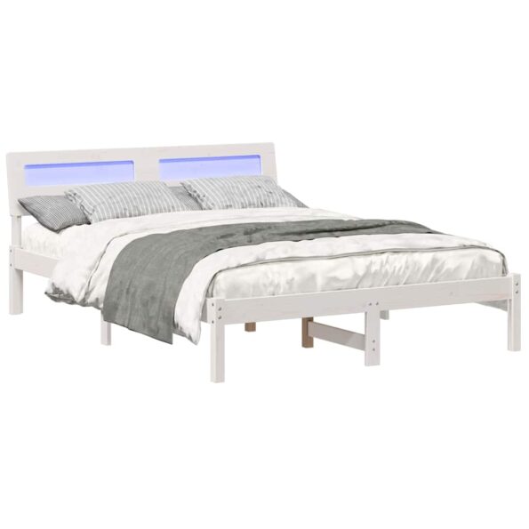 vidaXL Rám postele Biela 120 x 200 cm Masívne borovicové drevo – Obrázok 3