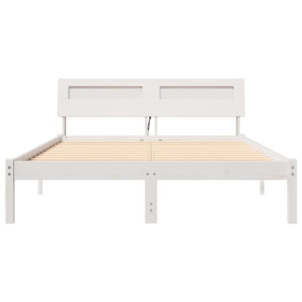 vidaXL Rám postele Biela 120 x 200 cm Masívne borovicové drevo – Obrázok 5