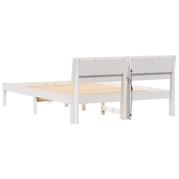vidaXL Rám postele Biela 120 x 200 cm Masívne borovicové drevo – Obrázok 7