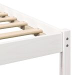 vidaXL Rám postele Biela 120 x 200 cm Masívne borovicové drevo – Obrázok 8