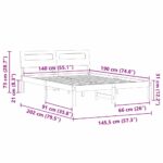 vidaXL Rám postele s čelnou doskou Hnedá 140 x 190 cm Borovicový masív – Obrázok 11