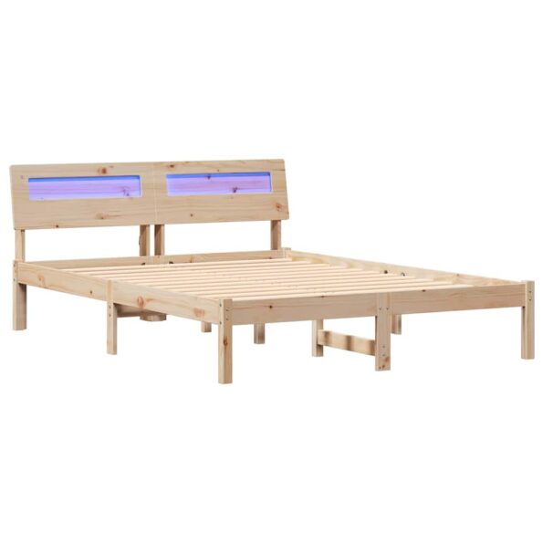 vidaXL Rám postele s čelnou doskou Hnedá 140 x 190 cm Borovicový masív – Obrázok 2