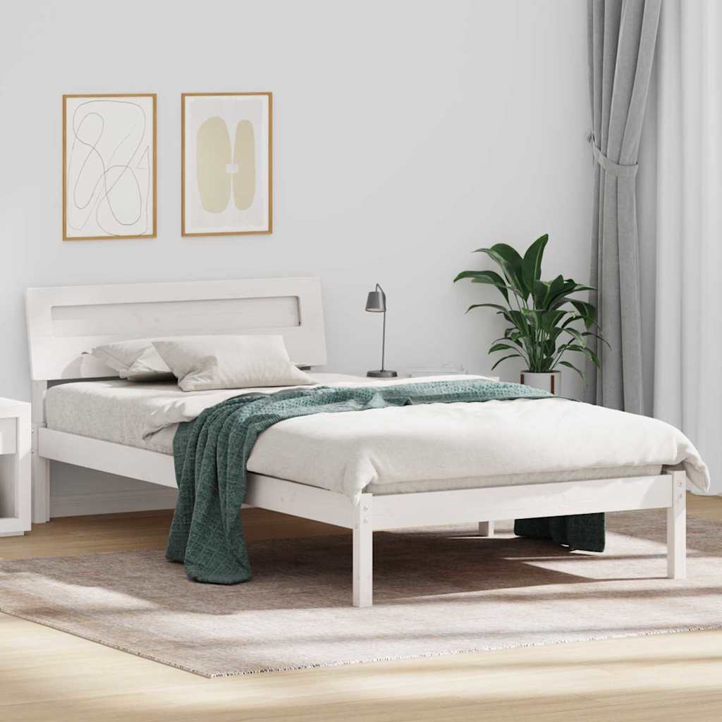 872795_1.jpg vidaXL Rám postele Biela 90 x 200 cm Masívne borovicové drevo – Obrázok 1