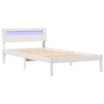 vidaXL Rám postele Biela 90 x 200 cm Masívne borovicové drevo – Obrázok 2