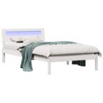 vidaXL Rám postele Biela 90 x 200 cm Masívne borovicové drevo – Obrázok 3