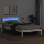 vidaXL Rám postele Biela 90 x 200 cm Masívne borovicové drevo – Obrázok 4