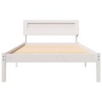 vidaXL Rám postele Biela 90 x 200 cm Masívne borovicové drevo – Obrázok 5