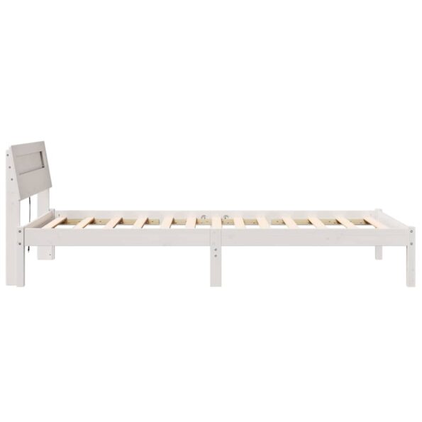 vidaXL Rám postele Biela 90 x 200 cm Masívne borovicové drevo – Obrázok 6