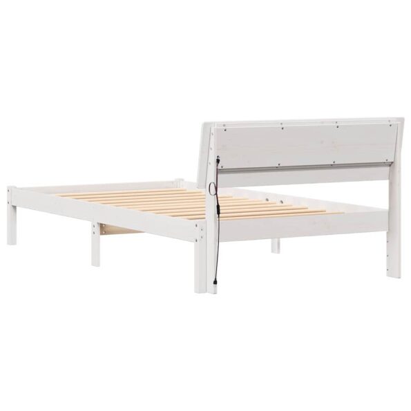vidaXL Rám postele Biela 90 x 200 cm Masívne borovicové drevo – Obrázok 7