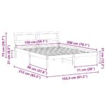 vidaXL Rám postele Biela 150 x 200 cm Masívne borovicové drevo – Obrázok 11