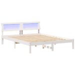 vidaXL Rám postele Biela 150 x 200 cm Masívne borovicové drevo – Obrázok 2