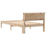 vidaXL Rám postele s čelnou doskou Hnedá 90 x 200 cm Borovicový masív – Obrázok 7