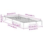 vidaXL Posteľový rám s úložiskom Hnedá 80 x 210 cm drevo – Obrázok 9